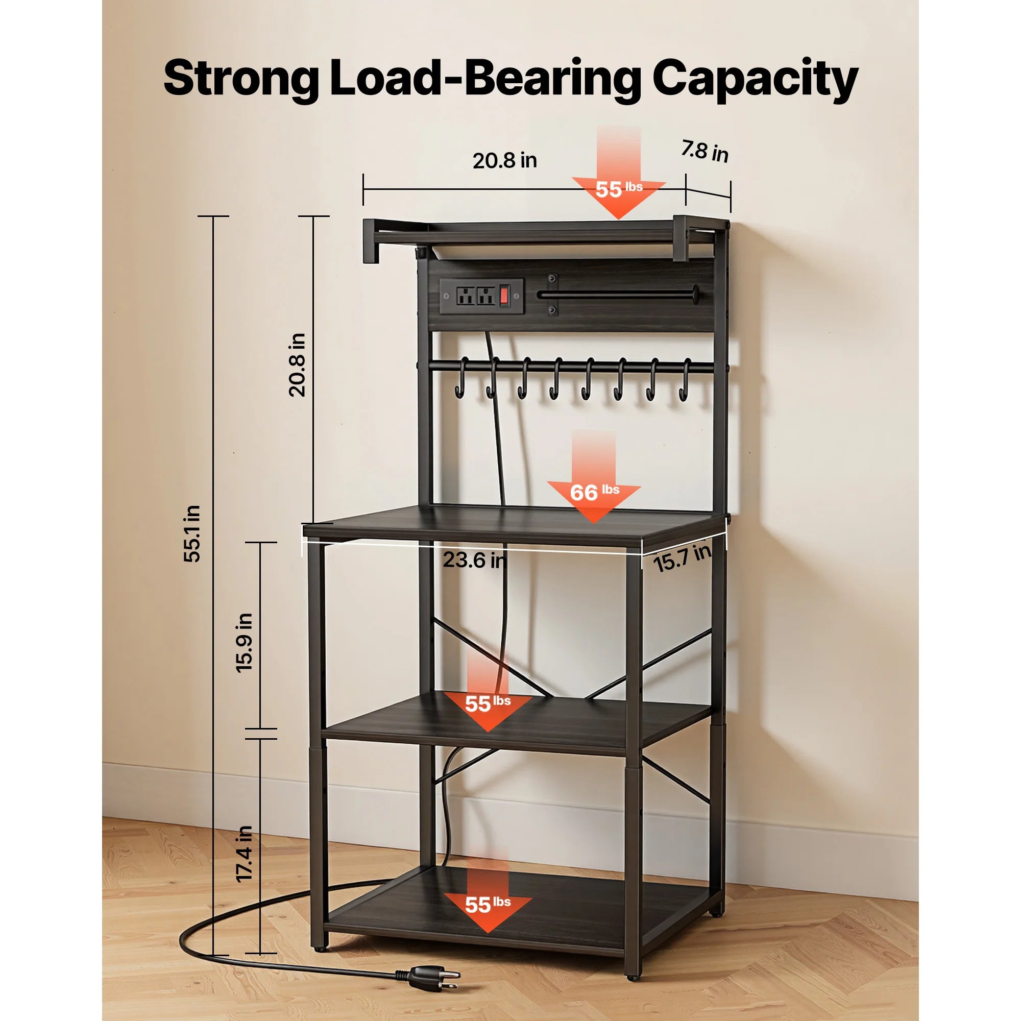 Bakers Rack 23.6 in/31.5 in/35.4 in