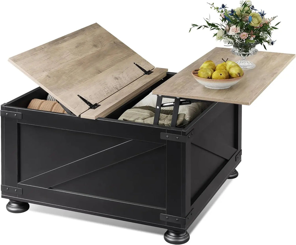 Farmhouse Lift Top Coffee Table with Hidden Storage