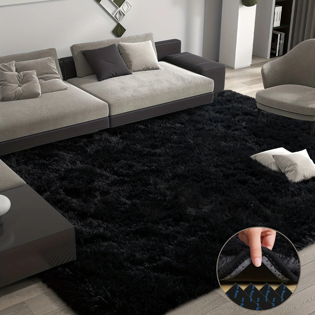 Large plush decorative area rug