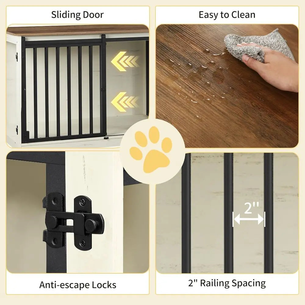 Heavy Duty Wooden Double Dog Cage with Divider