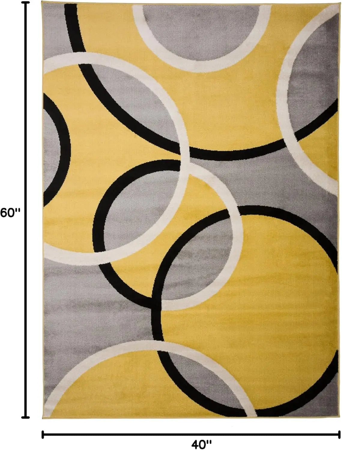 Modern Abstract Circles Area Rug