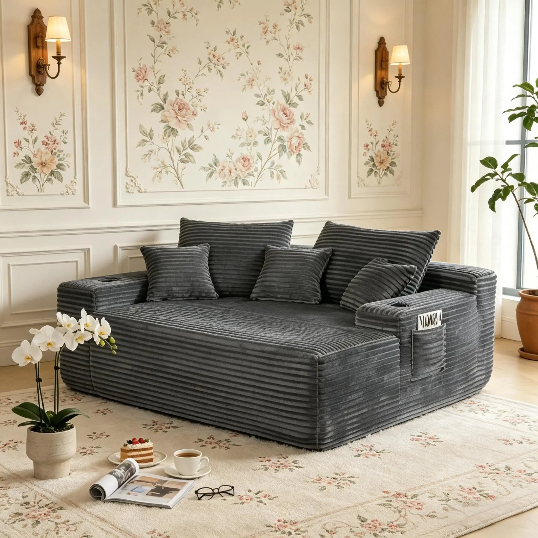 Cozy Convertible Boneless Chaise Lounge Chair