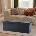 Leather Folding Ottoman Storage Footstool