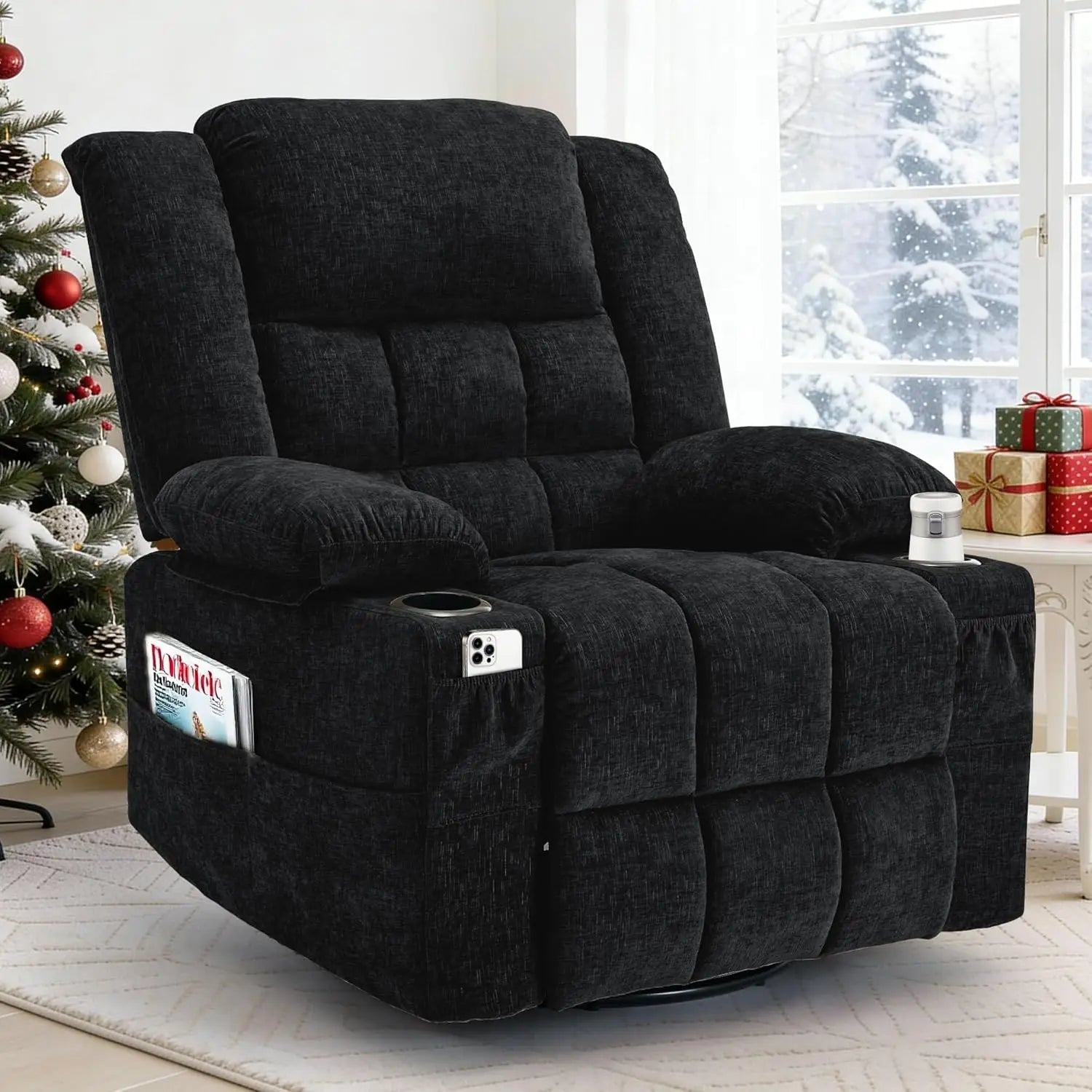 Swivel Rocker Recliner with Massage and Heating