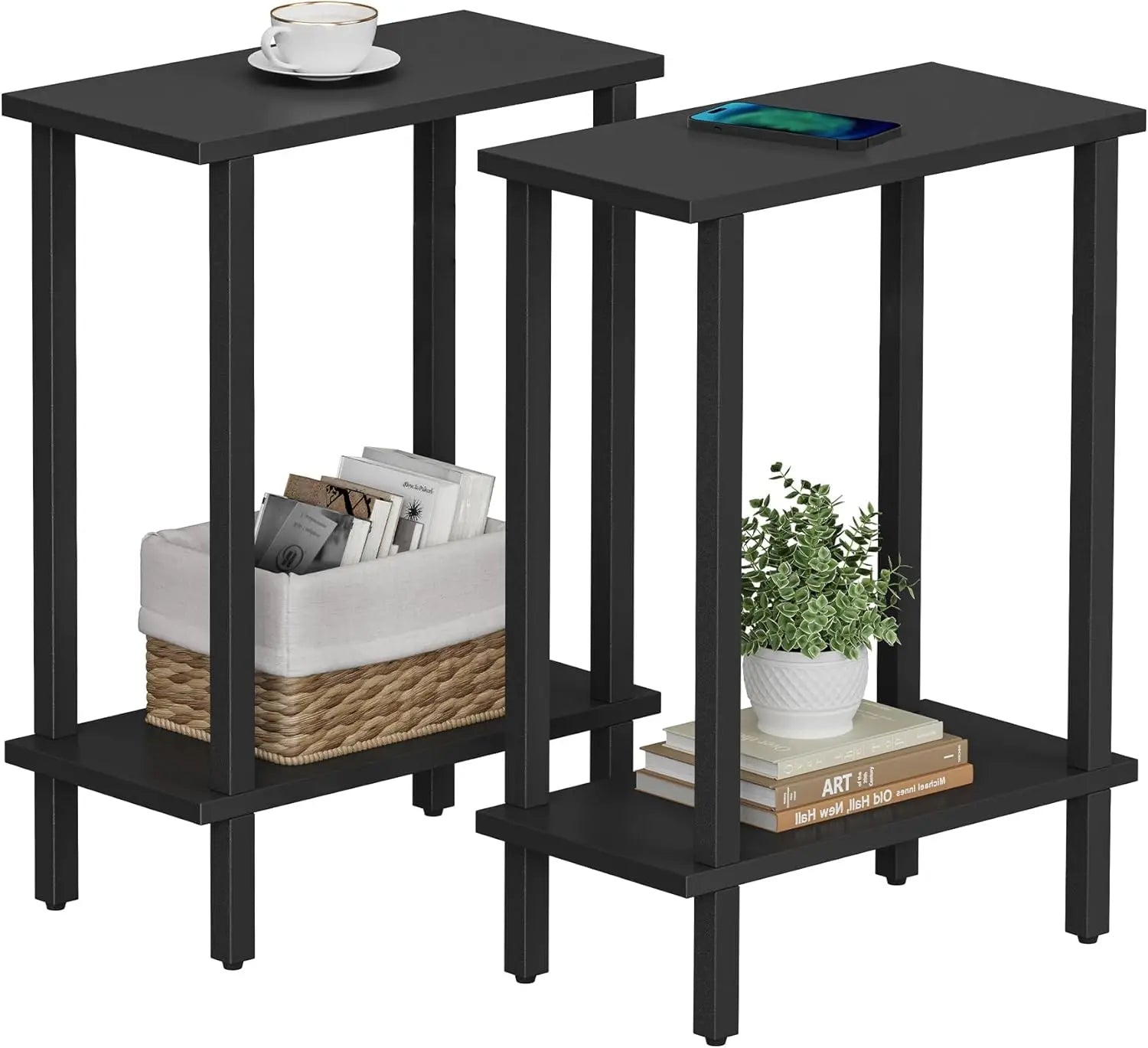 Narrow Slim Side Tables (Set of 2)