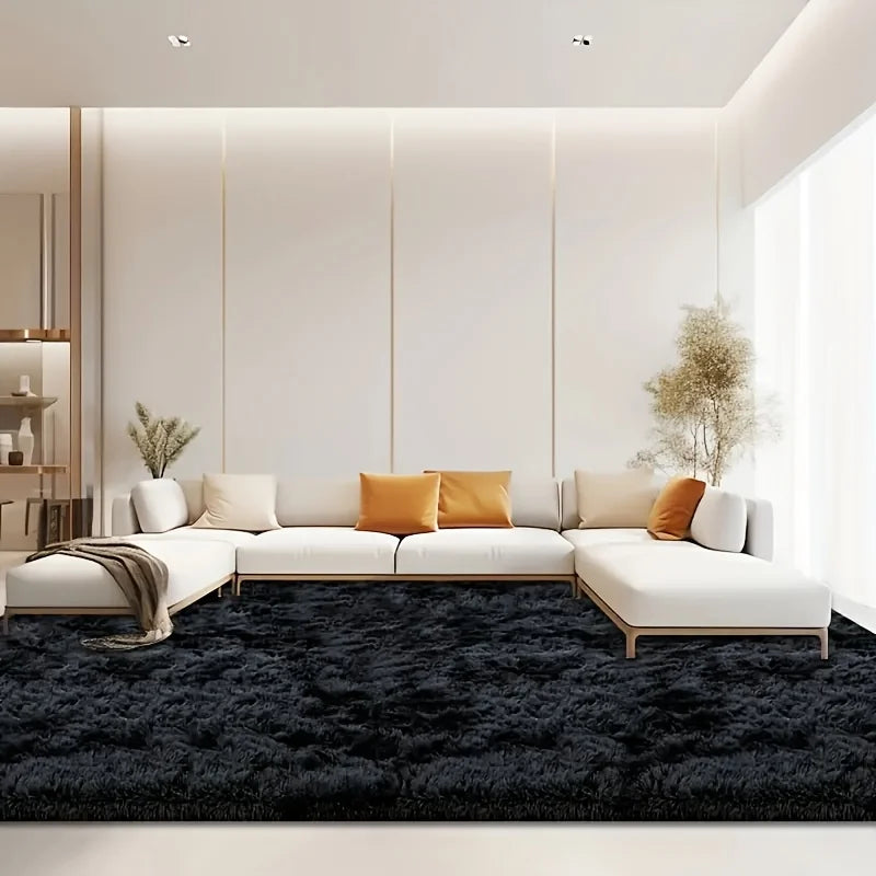 Large plush decorative area rug