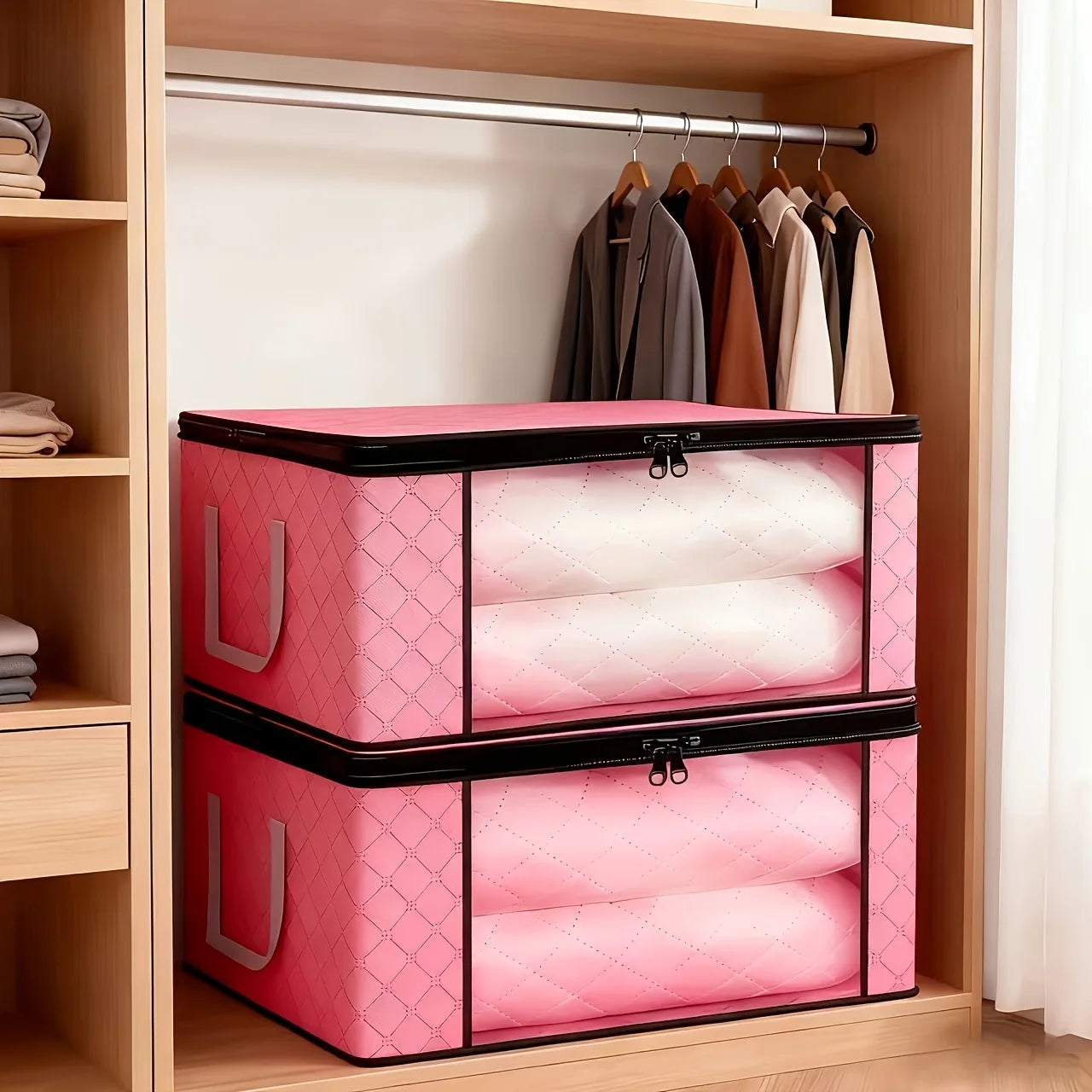 Foldable Storage Boxes with Windows (6 Large)