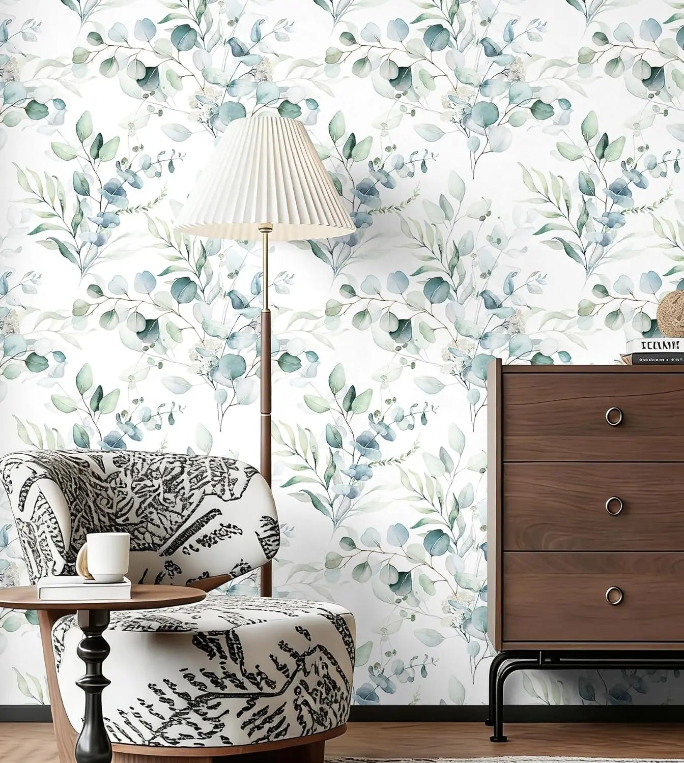 Boho Eucalyptus Peel and Stick Wallpaper