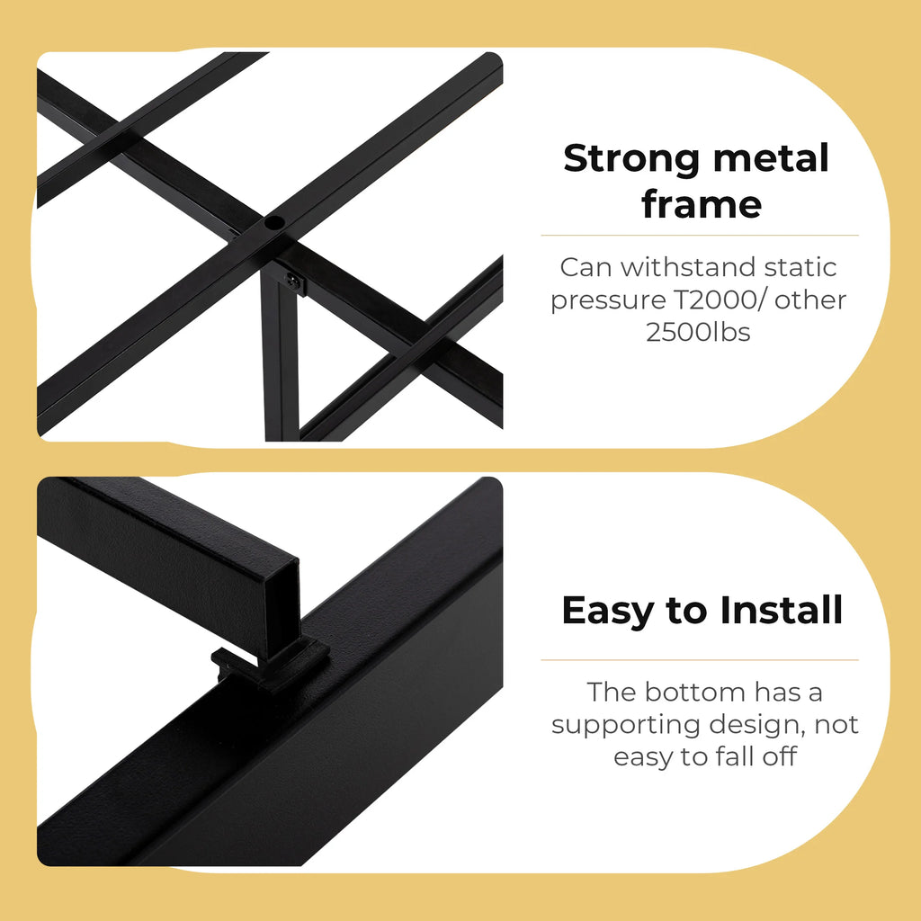 Square Metal Platform Bed Frame Heavy Duty