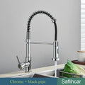 Brushed Gold Kitchen Spring Pull-down Faucet
