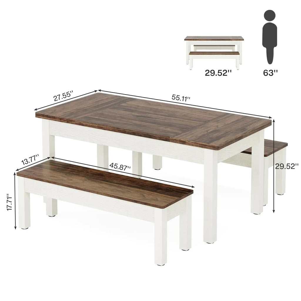 Farmhouse Kitchen Table Set for 4-6
