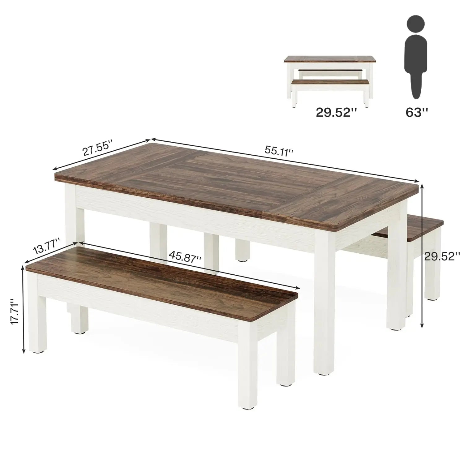 Farmhouse Kitchen Table Set for 4-6