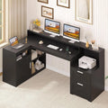 Farmhouse L Shaped Home Office Desk