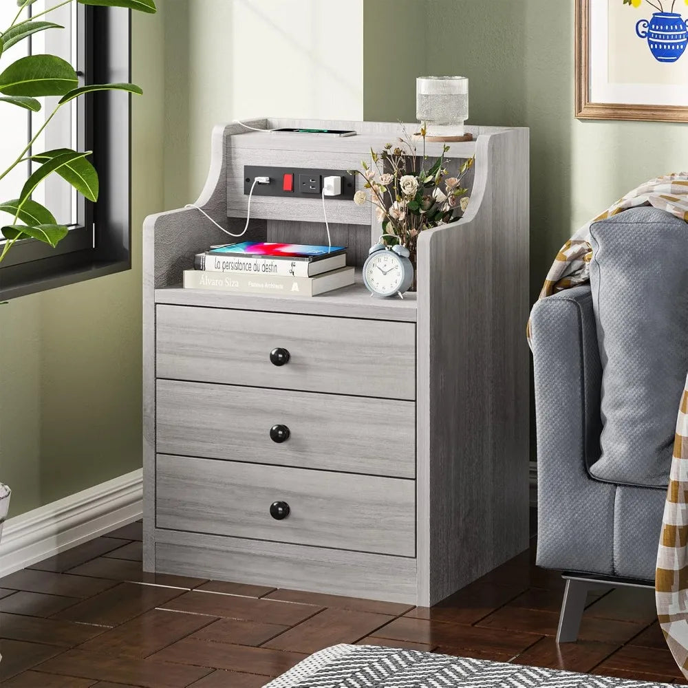 Night Stand with Charging Station