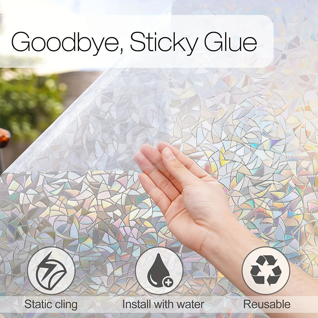 Window Privacy Film Rainbow Vinyl Stained Glass Decals