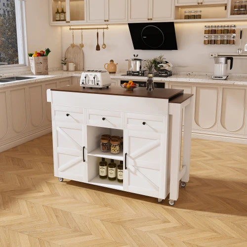 74.8-inch Kitchen Island with Expandable Dining Table