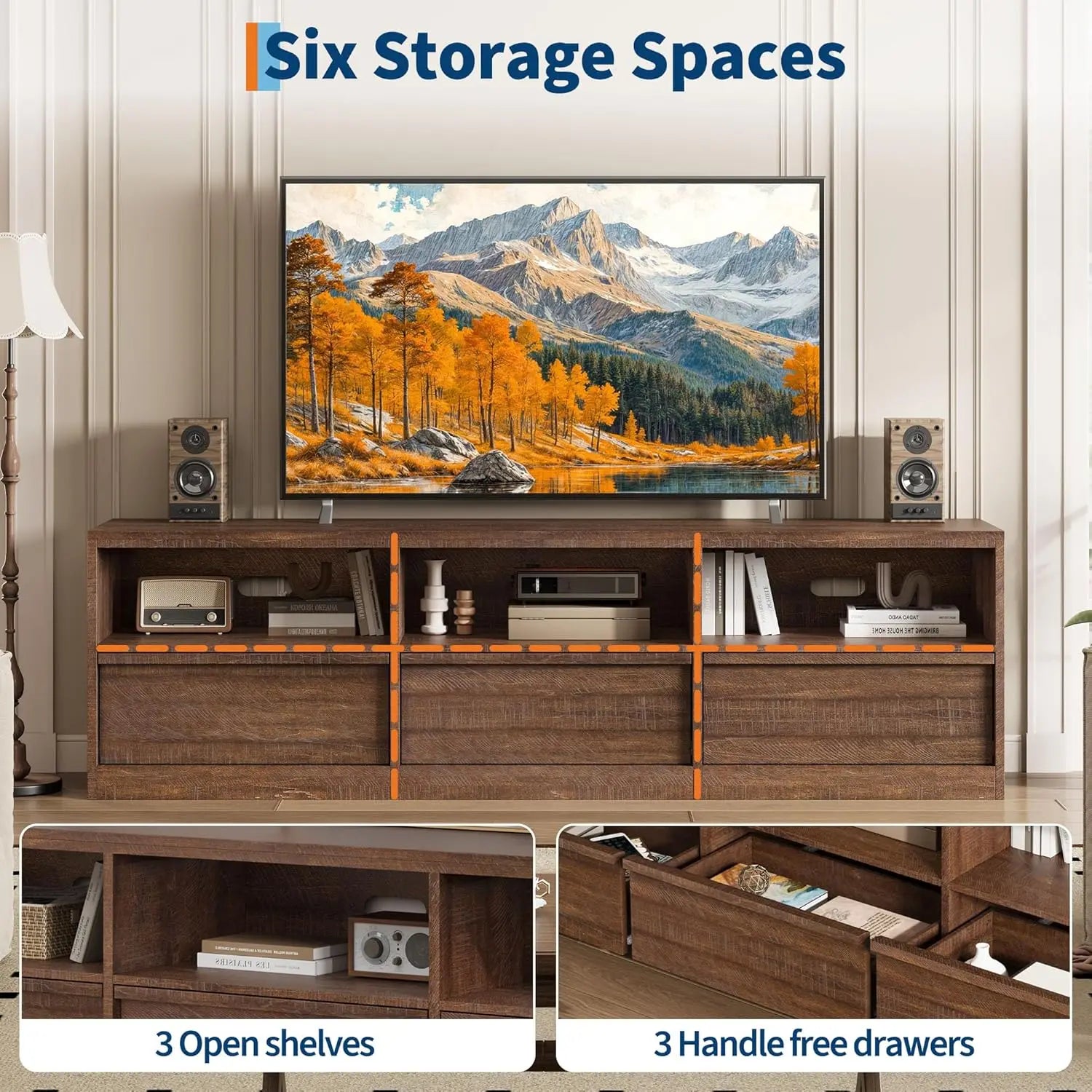 Modern Media Console/TV Stand with Storage