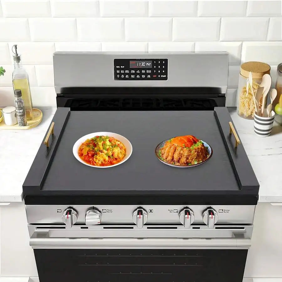 Noodle Board Wood Stove Cover With Handles