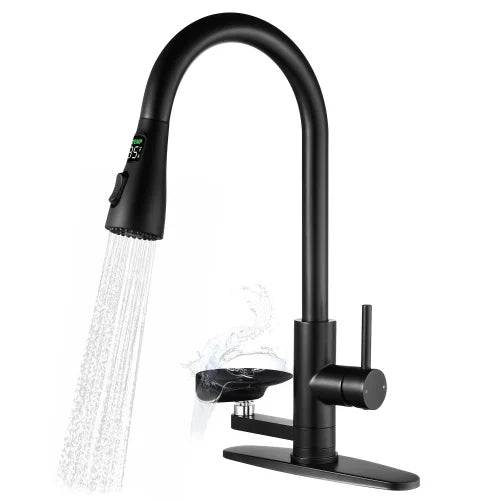 3-in-1 Kitchen Faucet with Press-Type Glass Rinser