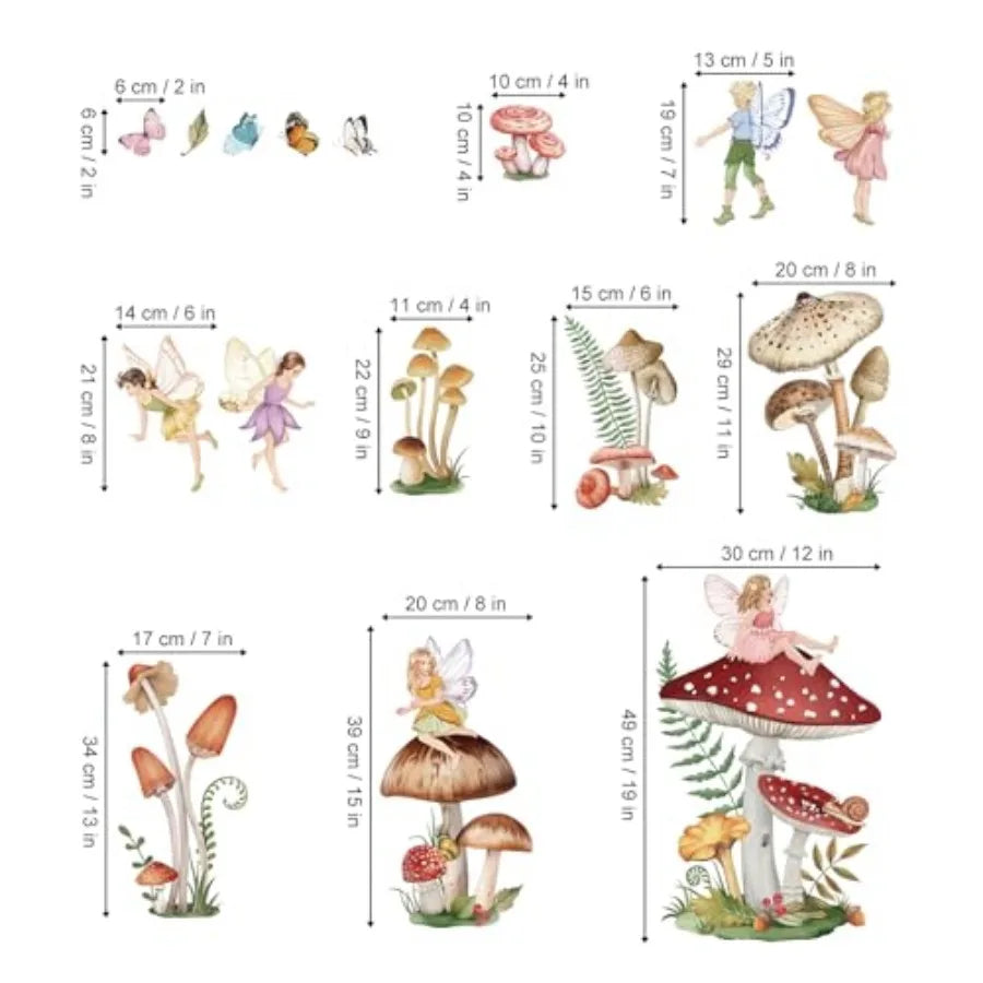 Woodland Mushroom Wall Decals