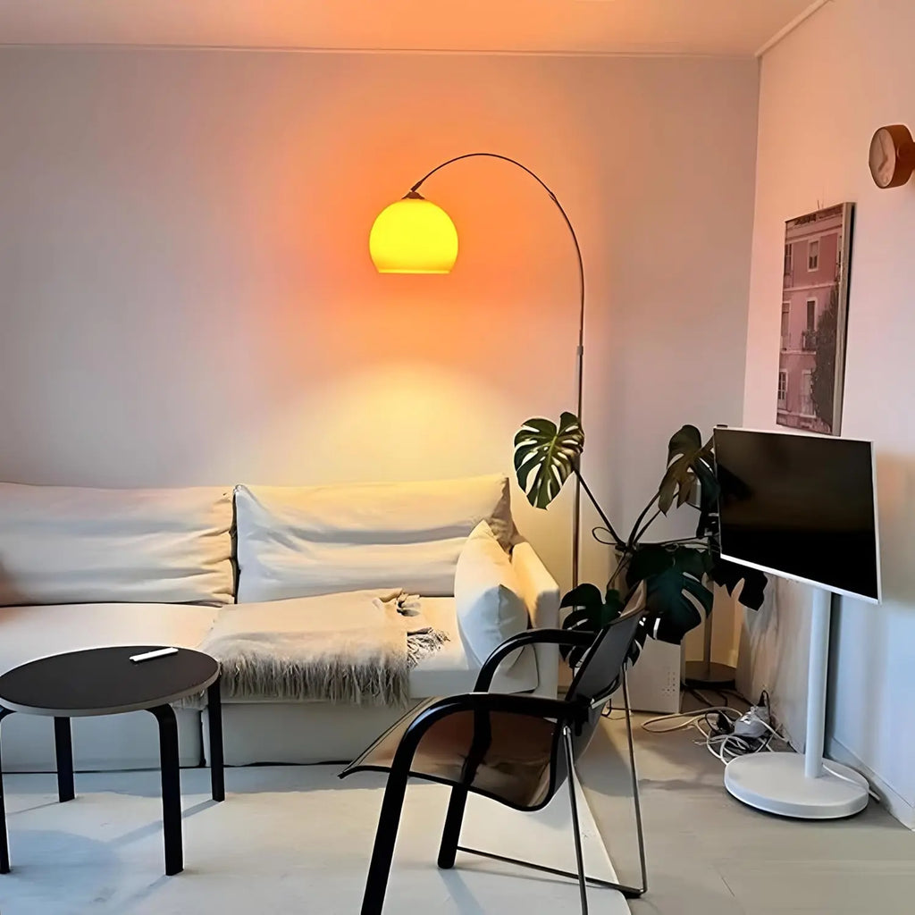 Nordic Floor Lamp with Orange Acrylic Shade