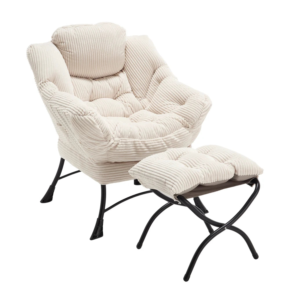 Modern Lazy Chair with Ottoman