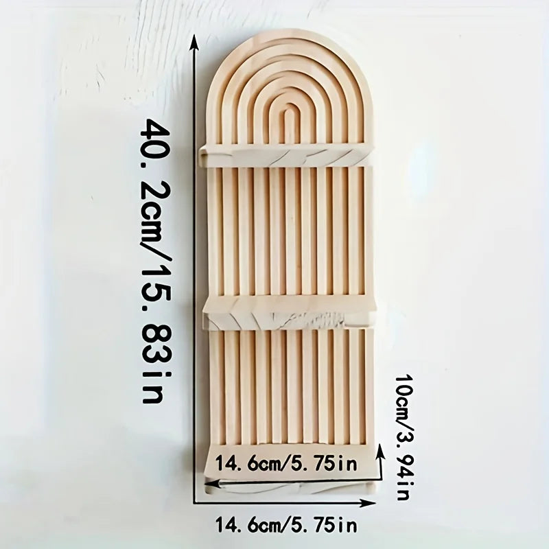 Bohemian Style Wooden 3-Layer/5-Layer Oval Wall Shelf