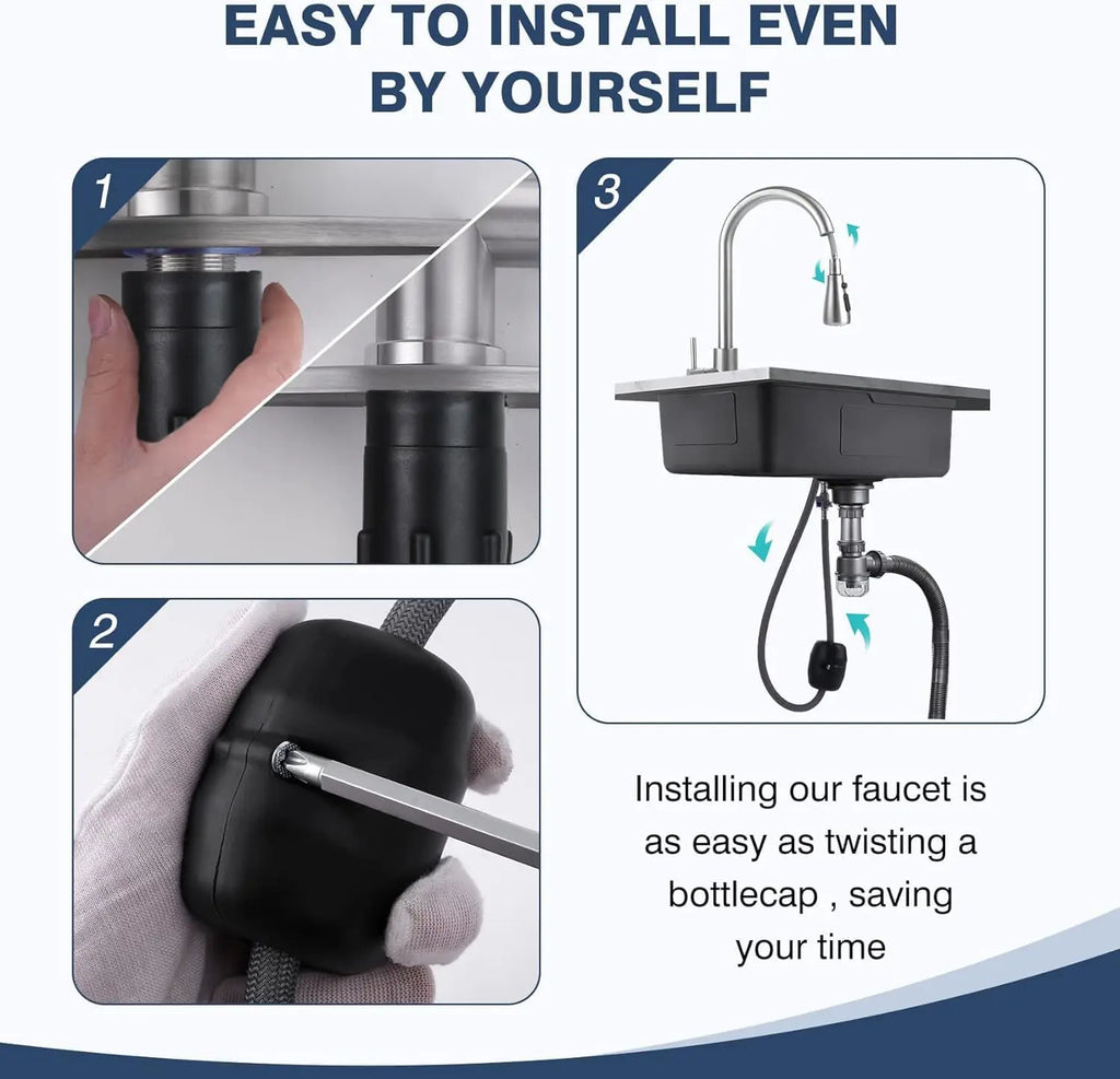 Stainless Steel Pull-Down Kitchen Faucet