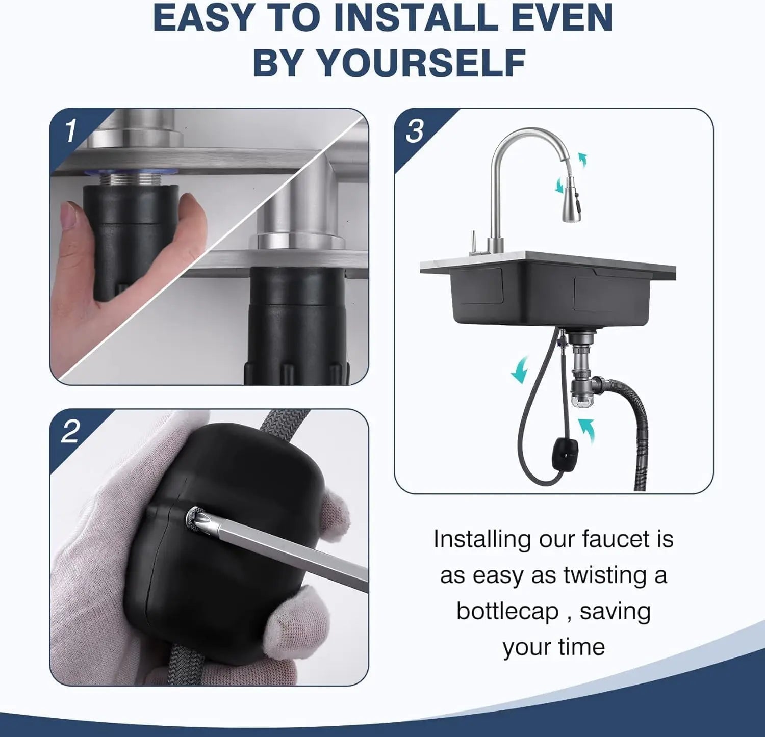 Stainless Steel Pull-Down Kitchen Faucet
