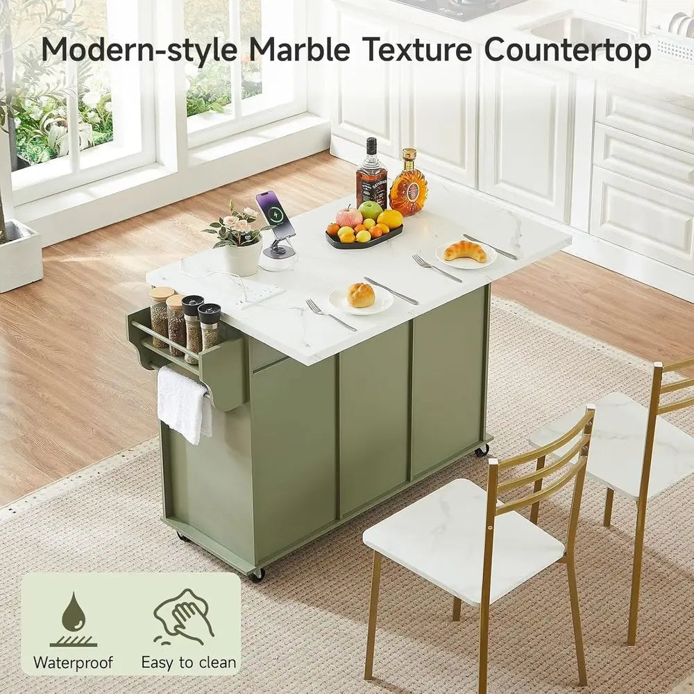 Kitchen Island with Storage Cabinets