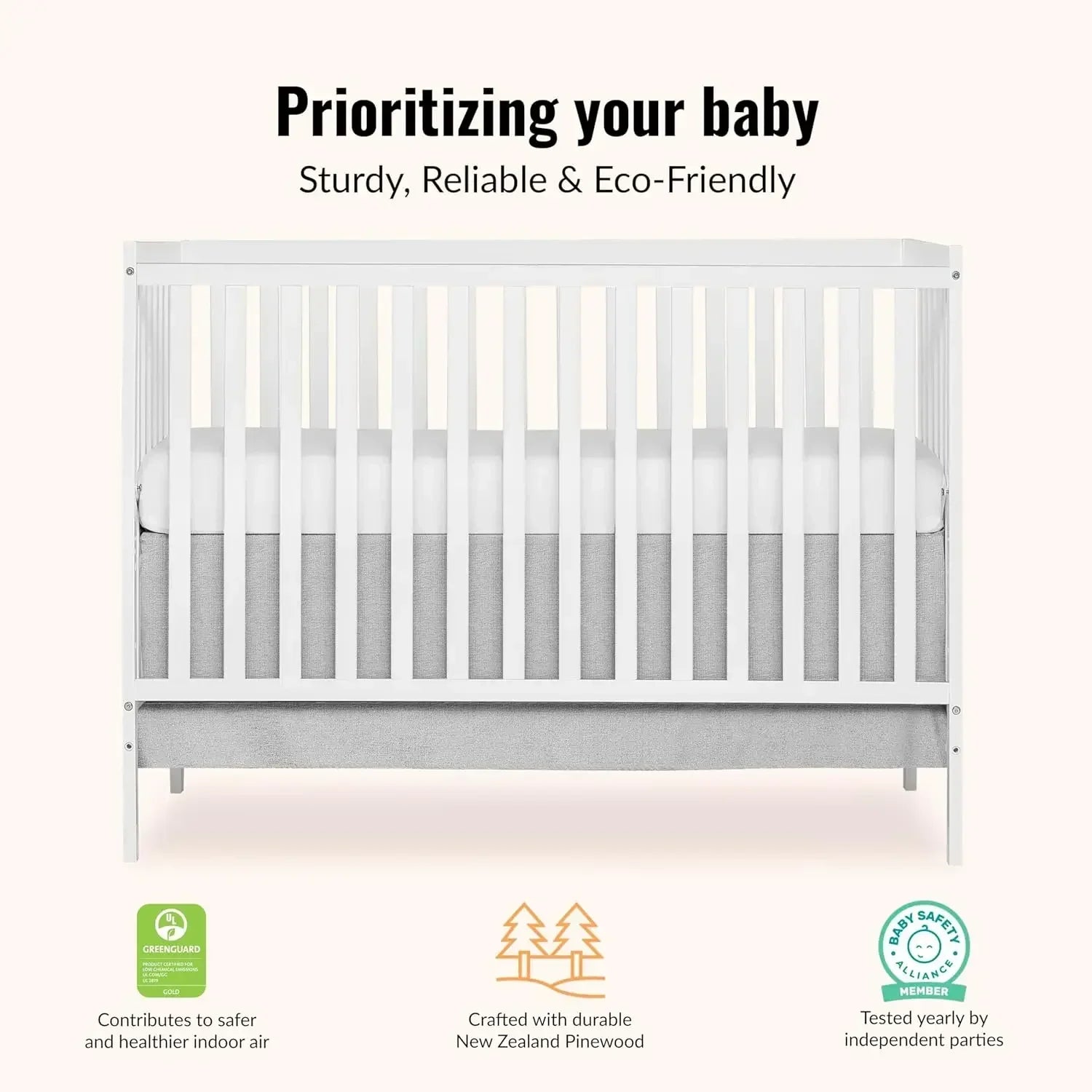 5-in-1 Convertible Full-Size Baby Crib