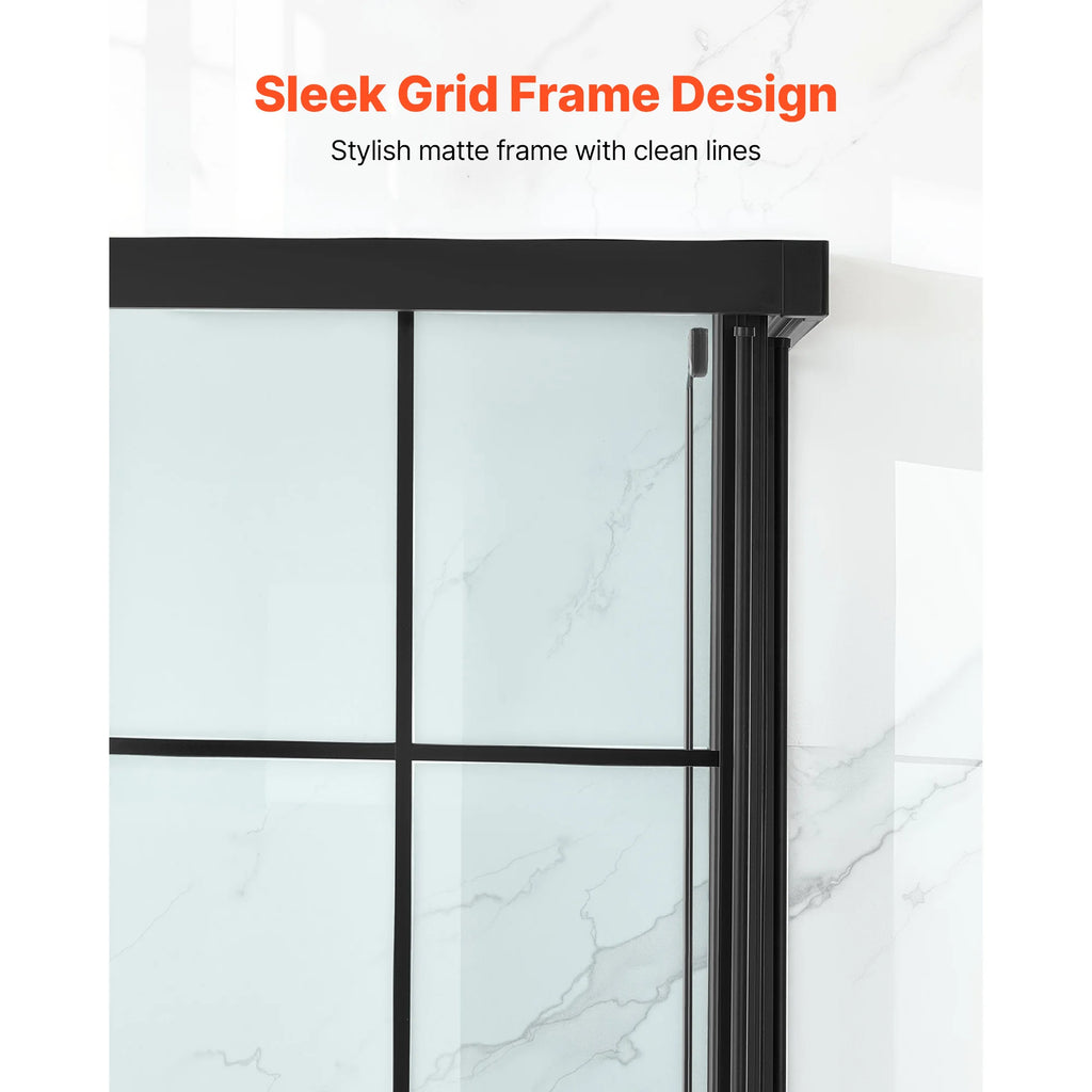 Framed Corner Shower Enclosure with Double Sliding Shower Doors