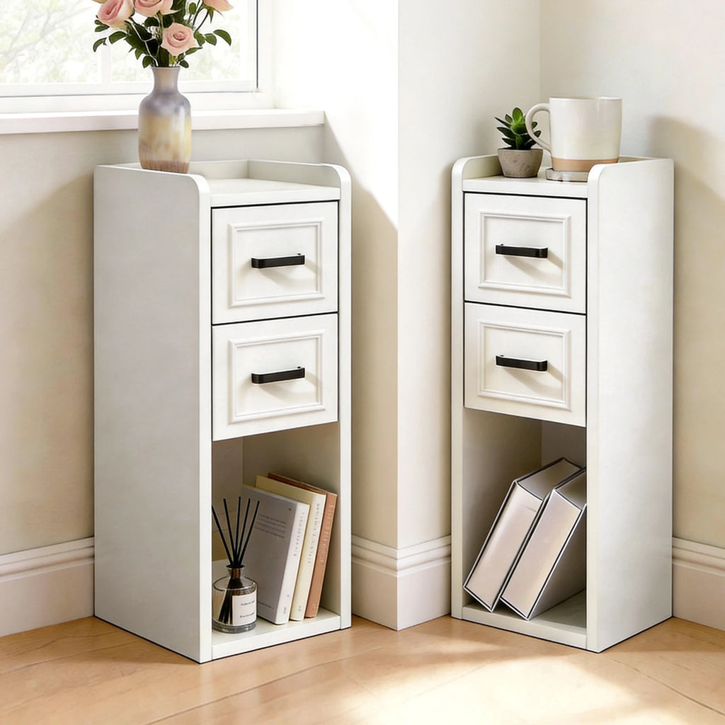 Narrow Modern Nightstand Set of 2