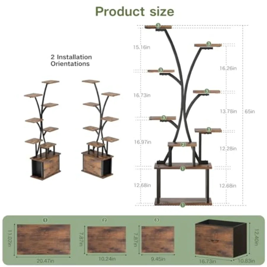 Indoor plant stand with grow light