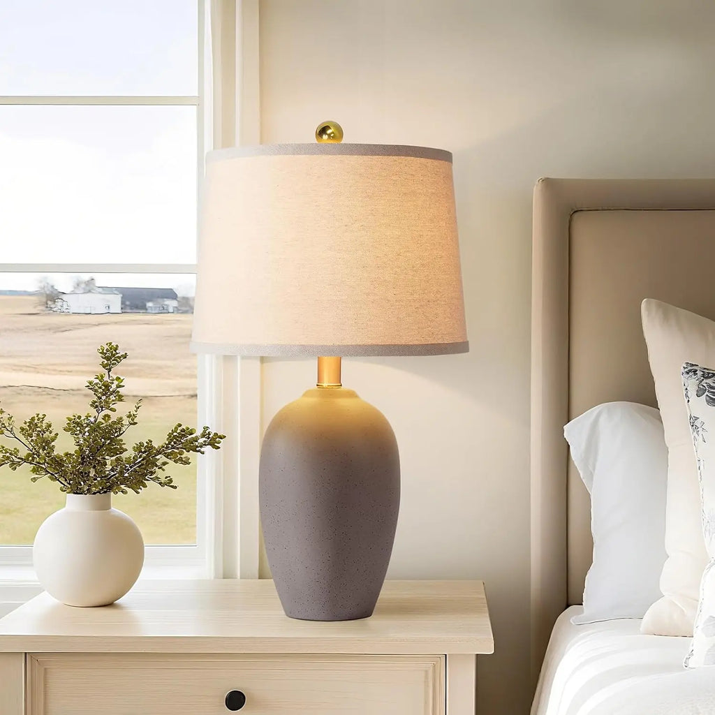 Farmhouse Ceramic Small Table Lamps for Living Room and Bedside