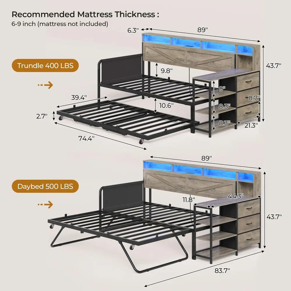 Farmhouse Daybed with Trundle