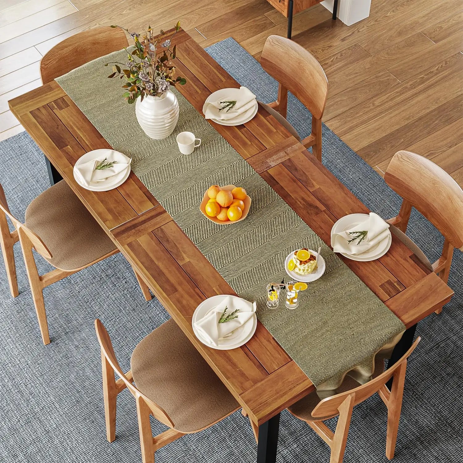 Acacia Wood Rustic Rectangular Dining Table