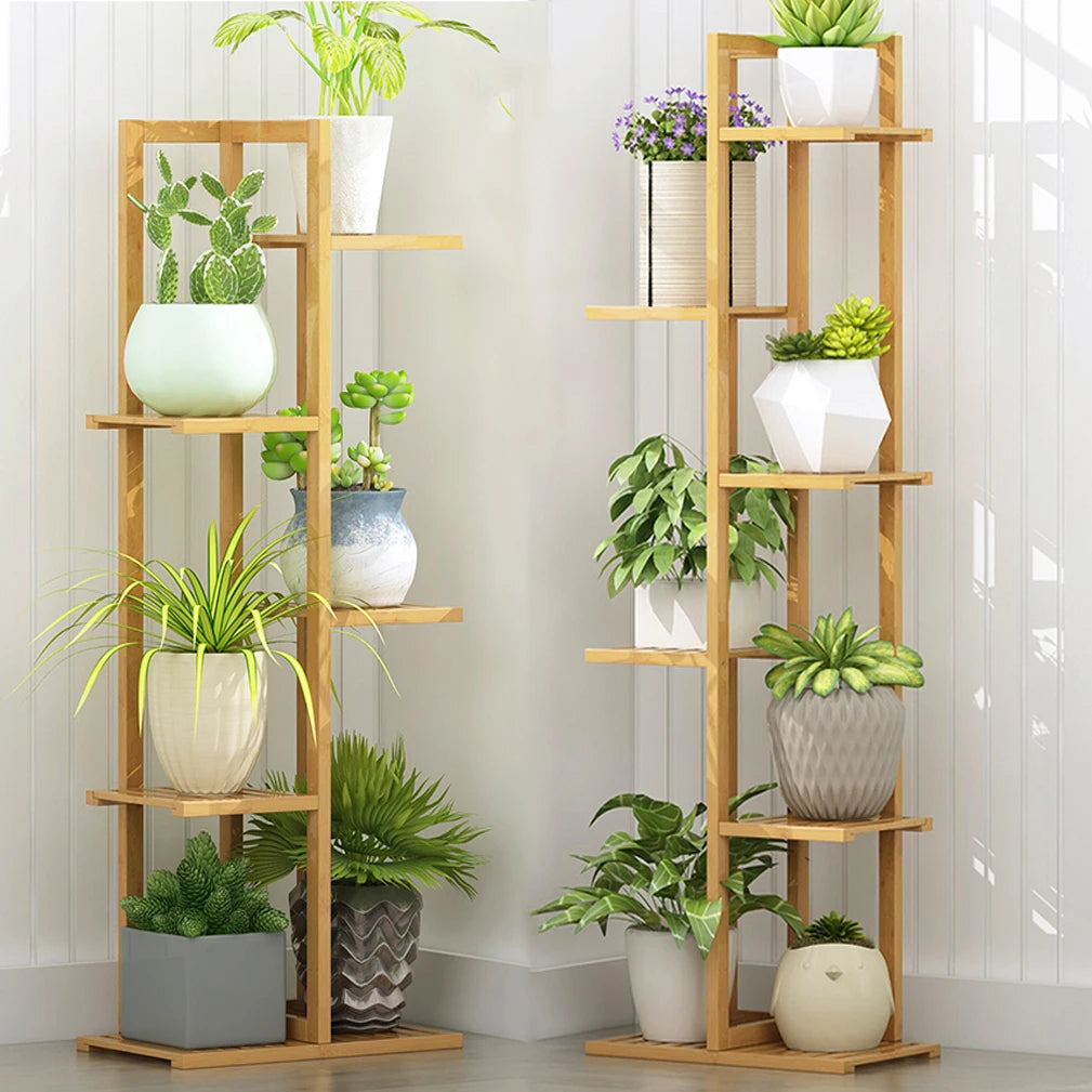 6/7 Pot Vertical Bamboo Flower Stand