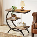 Industrial C-Shaped End Table