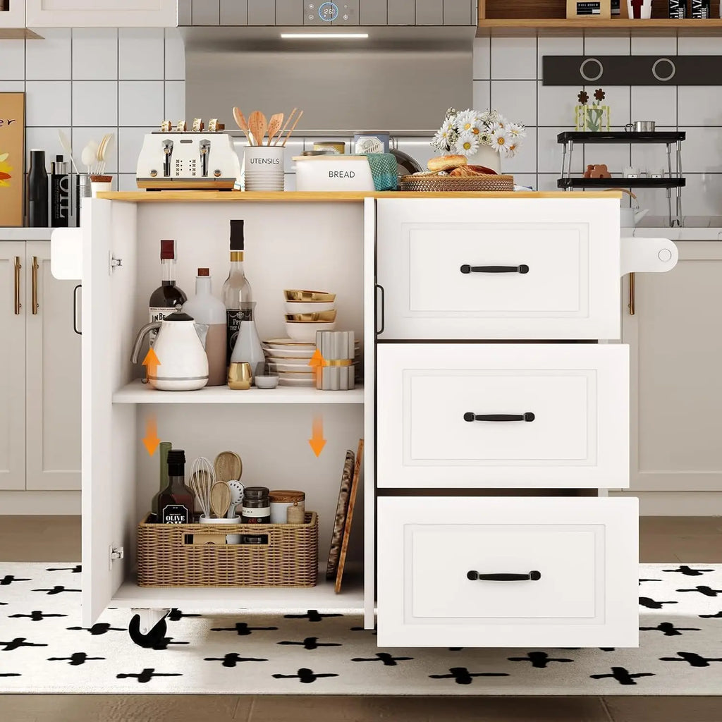 Rolling Kitchen Island with Storage