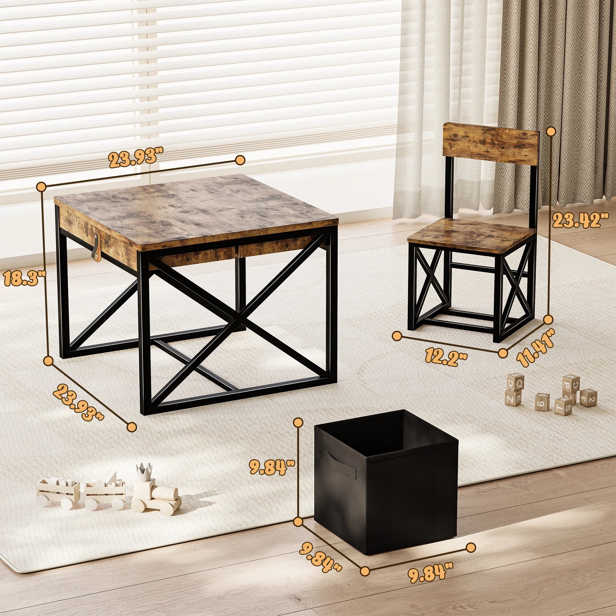 4-in-1 Kids Table and Chairs Set