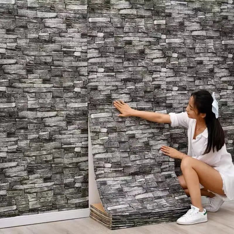 Retro 3D Brick Wallpaper