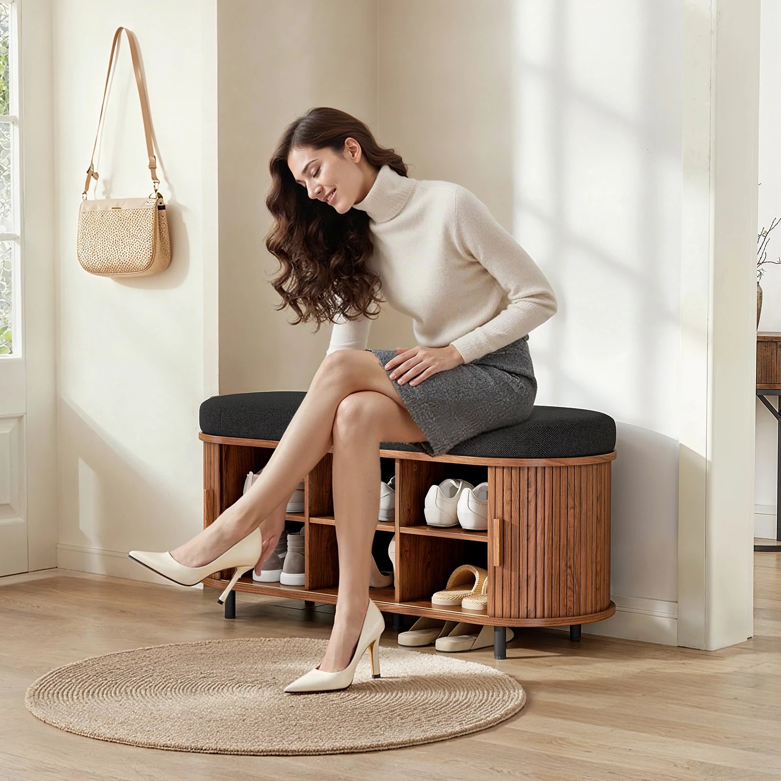 Shoe Bench Organizer with Storage