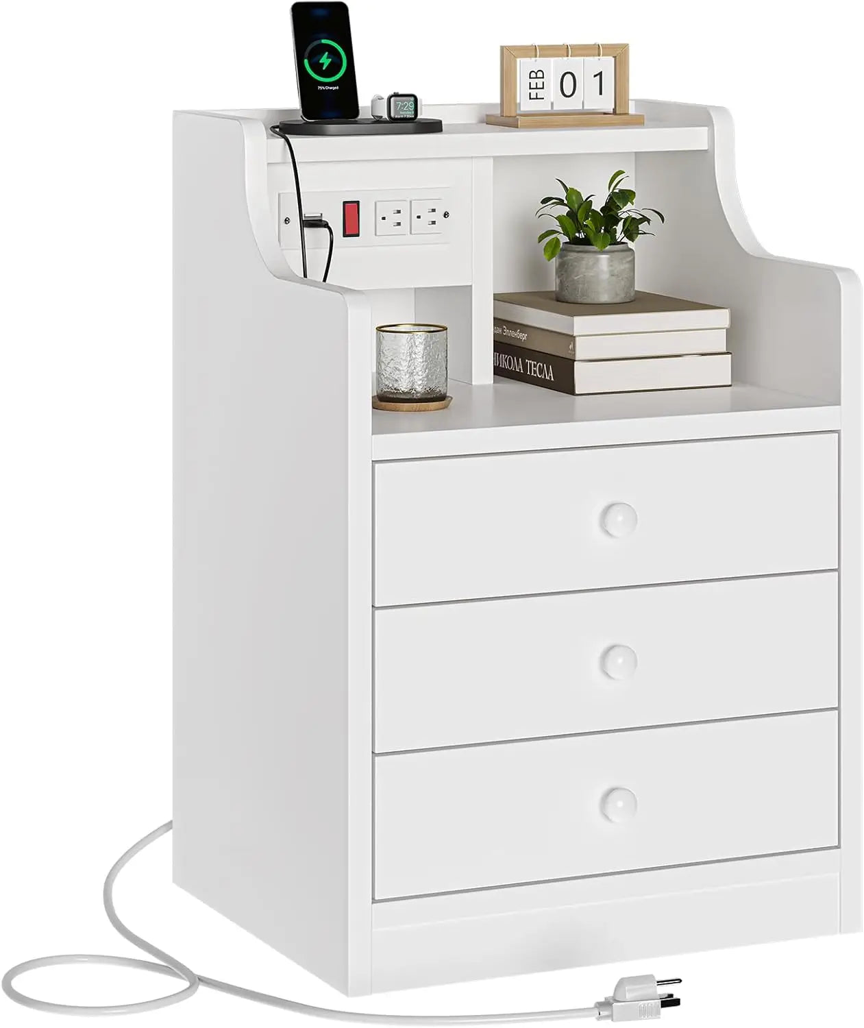 Night Stand with Charging Station