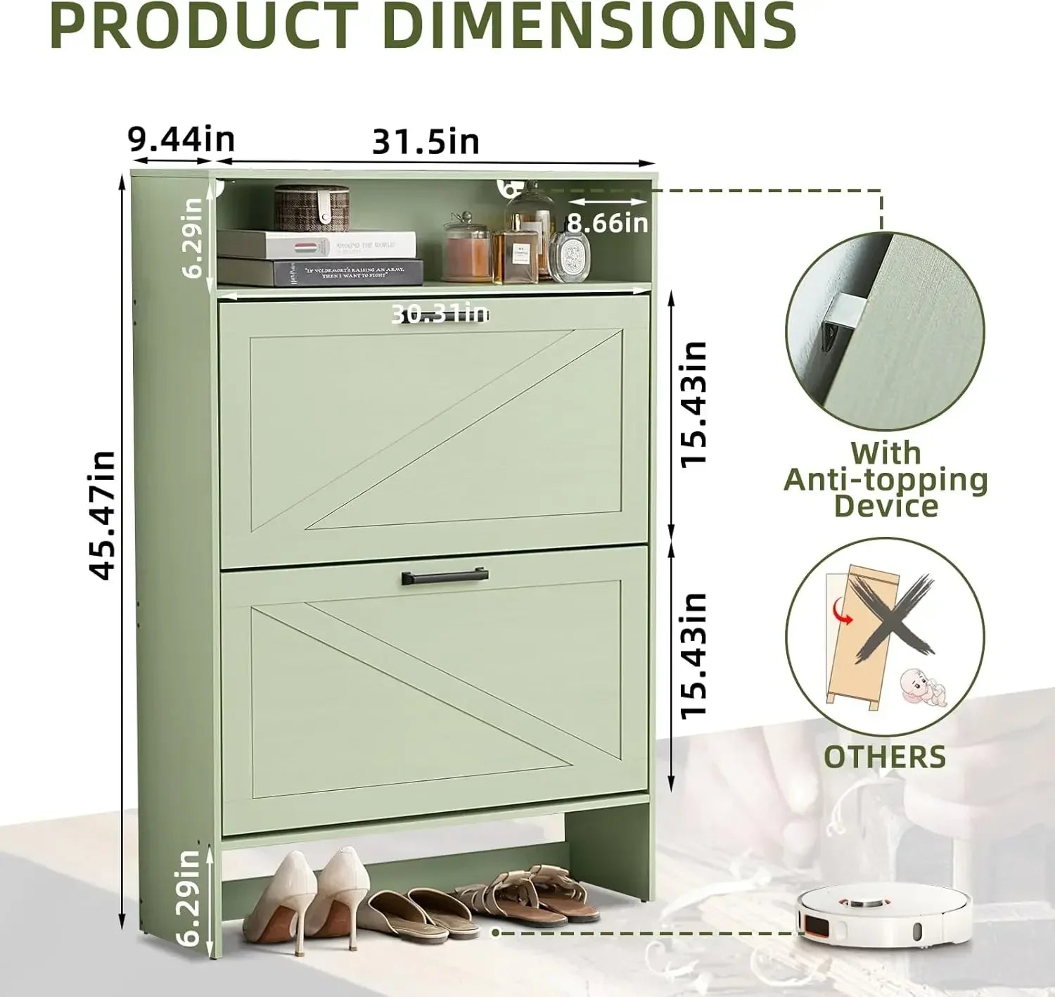 Farmhouse Shoe Storage Cabinet