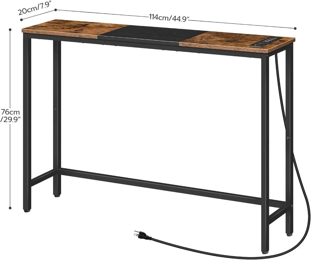 Narrow Console Table with Power Outlets