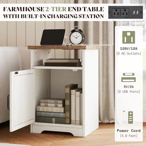 3-Piece Farmhouse Living Room Table Set with Coffee Table & 2 End Tables
