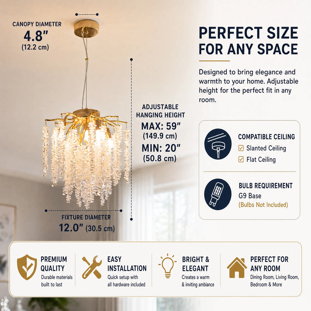 Modern Gold Crystal Chandelier