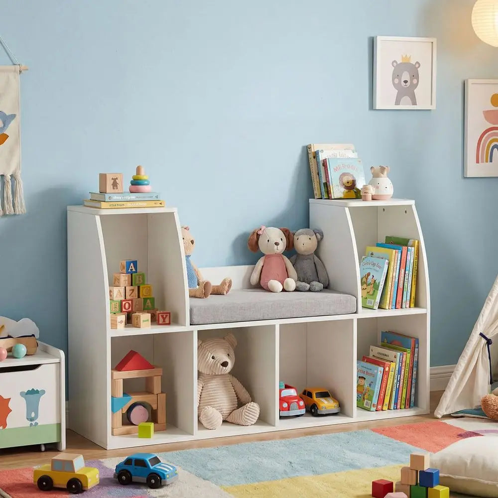 Kids Bookshelf with Reading Nook and Storage
