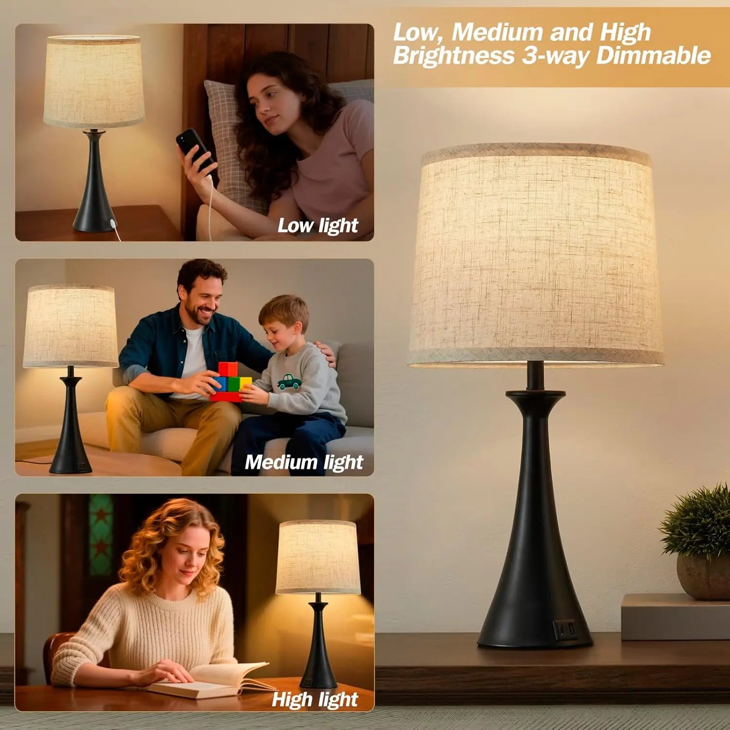 Table Touch Lamps for Living Room or Bedroom